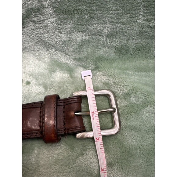 Cabelas Leather Belt Men 48 Top Grain Cowhide Basketweave Woven Inlay Brown 2928 - Picture 8 of 8